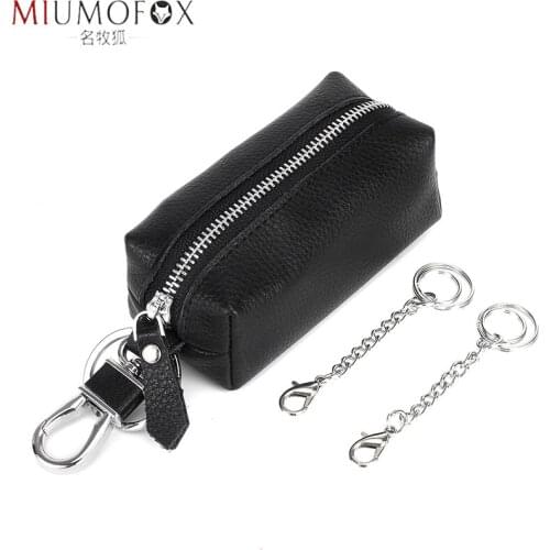 Genuine Cow Leather Men Women Key Bag Portable Key Case Women Housekeepers Wholesale Purse Universal Automobile Keychain Wallet