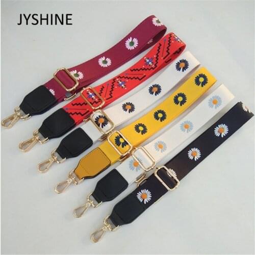 JYSHINE Bag Handle Bag Strap Gift Women Removable DIY Shoulder Daisy Handbag Accessories Cross Body Messenger Nylon Bag Straps