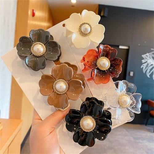 Sweet Girl Flower Shape Hair Clip Hair Claw Chic Barrettes For Women Claw Crab Hairpins Styling Bohemia Styling Hair Accessories