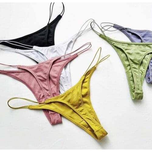 2021 New Lycra Fine Thread Cotton Lady Sexy T-Shaped Panties Thin Belt Comfortable Breathable T-Back Seamless Panties