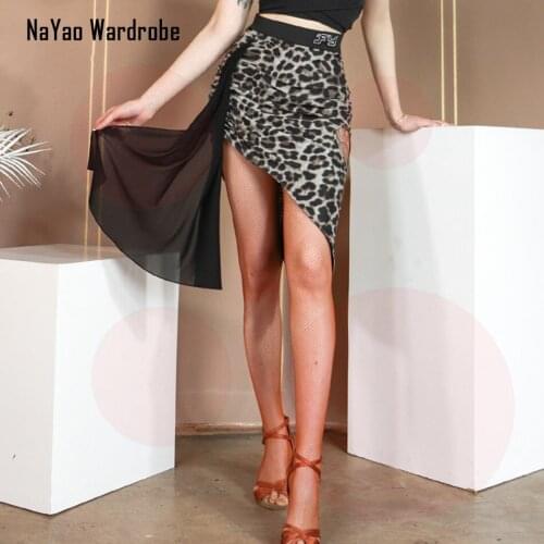 TL705 Leopard Design Latin Dance Dress Women Latin Dance Skirt for Ballroom Samba Tango Chacha Belly Dancing Performamnce