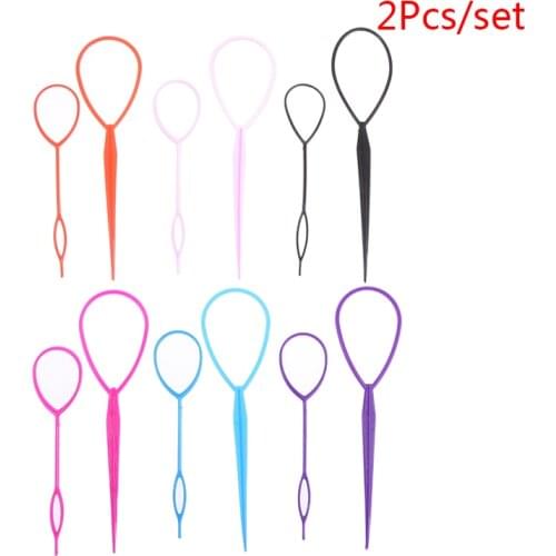 1SET Ponytail Creator Plastic Loop Styling Tools Black Topsy Tail Clip Hair Braid Maker Styling Tool Fashion