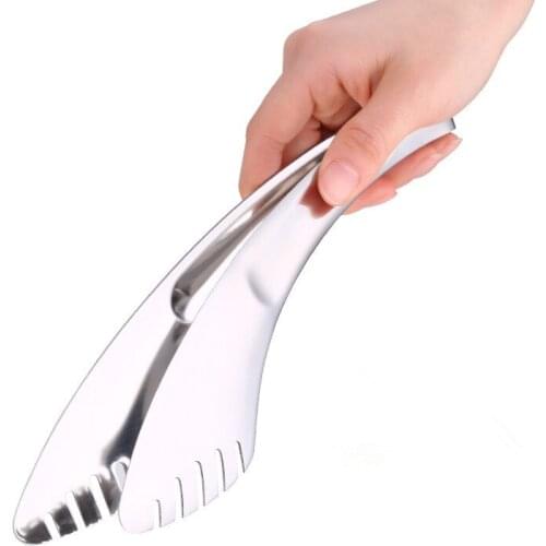 1PC Stainless Steel Bread Clip Silver Food Tongs BBQ Serving Utensil tong Anti Heat Pastry Clamp Barbecue Tong PL 010