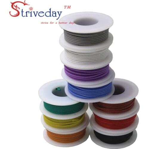 10 Meters/roll 32.8ft 28AWG Flexible Silicone Rubber Wire Tinned Copper line DIY with 10 colors to choose from