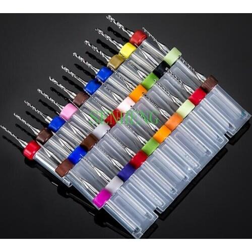 10Pieces 2.6mm high precision Carbide CNC Router Bits PCB drills Spiral Milling Cutter Drill Bit