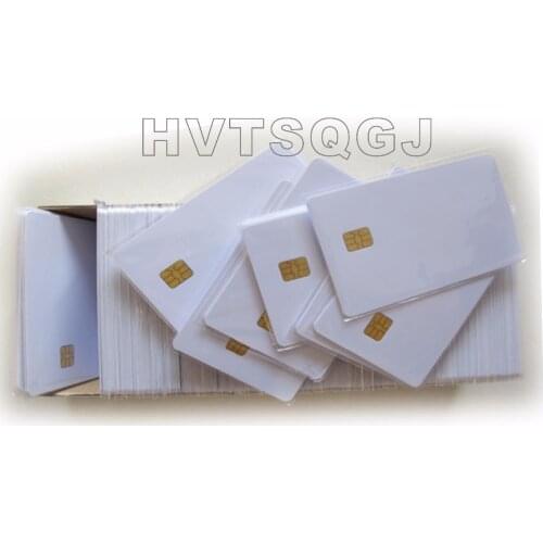 100x blank CR80 ID ISO PVC Credit Card SLE4442 PVC Card free shipping