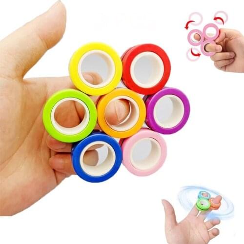 3PCs Fidget Spinner Funny Magnetic Bracelet Ring Unzip Toy Magic Ring Props Tools Anti Stress Figet Toys Stress Child Hotwhells