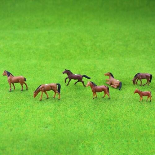 5PCS HO N Scale Animals Model Horse Cow Painted Model Farm Sand Table Material Train Layout 1/87/150