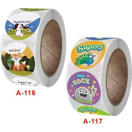 500PCS Cartoon Animal Sticker Roll Diary Reward Sticker Scrapbook Reward Office Stationery Sticker