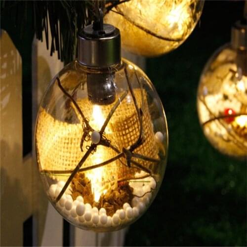 8CM Transparent Christmas Ball LED Lights Clear Plastic Christmas Ornaments Bauble Xmas Gifts Present Decoration Party Supplies