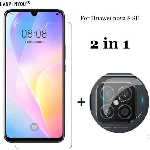 2-in-1 For Huawei nova 8 SE 6.53" Camera Lens Protection Film + Front Clear Tempered Glass Screen Protector