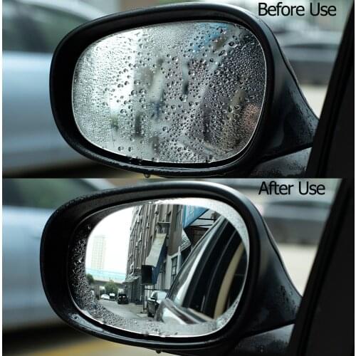 Anti Fog Car Sticker Car Mirror Window Clear Film Car Rearview Mirror Protective Film Waterproof 2 Pcs/Set