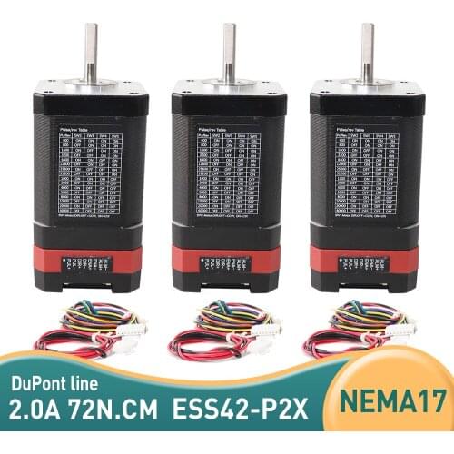 Free Shipping 3PCS drive Hybrid stepper servo motor ESS42-P2X-60MM Nema17 Integrated Servo Motor with Drive 0.72N.m