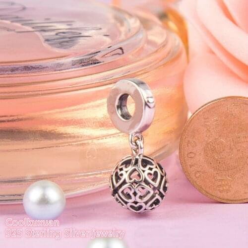 Mothers Day 925 Sterling Silver Harmonious Hearts Dangle Charm Beads Fit Original Pandora Charms Bracelet DIY beads jewelry