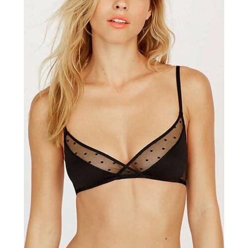 New Women Sexy Lingerie Bra Mesh Patchwork Breathable Ladies Bras Back Closure Triangle Cup Female Thin Underwear