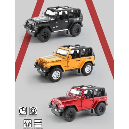 Childrens Gifts Double Horses 1:32 Alloy Car Model Jeep Wrangler Rubicon 1941 Off-Road SUV Simulation Diecasts Toy Vehicles