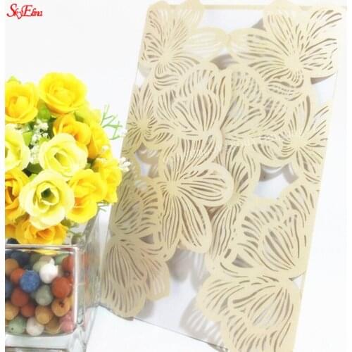 Elegant Laser Cut Wedding Invitation Cards Greeting Cards Party Supplies Pearlscent Paper Cards Wedding Supplies 1/10/30pcs 6z