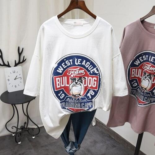 Summer Oversized Tee Women Short Sleeve 2020 Ulzzang Graphic Cotton T shirt Femme Long Loose Home Basic T-shirt Top Maxi Size