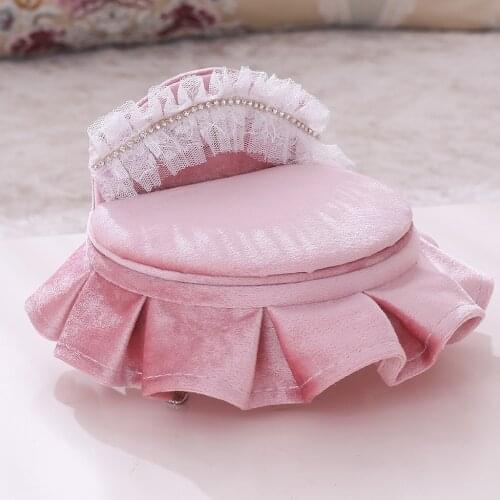 Creative Round Bed Chair Necklace Earrings Jewelry Display Box Showcase
