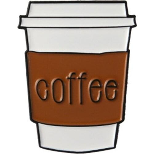 Creative Gift for Friends Coffee cup Enamel Pin Coffee life Lovers Badge brooch Lapel pin Denim Jeans shirt bag Cartoon Kids