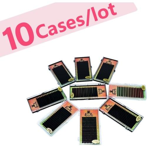 MASSCAKU 10 cases wholesale 16rows matte black eyelash extension Mink faux Extensions Beauty Makeup