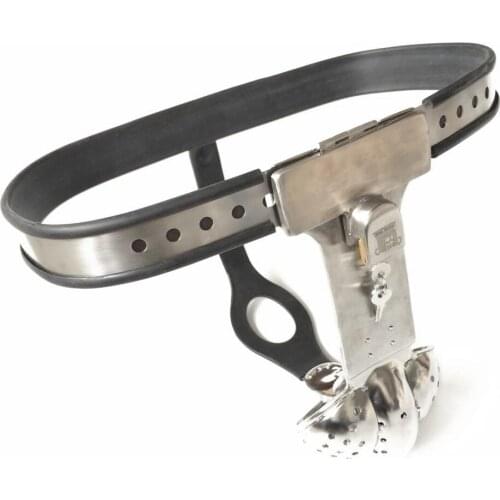 Manyjoy Stainless Steel Male Adjustable Chastity Belt Device with Anal Plug Restraints Bird Cage BDSM Penis Lock Adult Game Toys