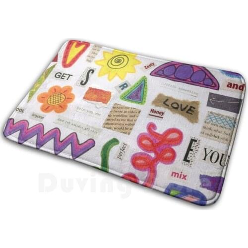 Y2K Collage Soft Non-Slip Mat Rug Carpet Cushion Y2K Gems Bling Crystal Bratz Year 2000 Pastel Pastel Core Gemstones