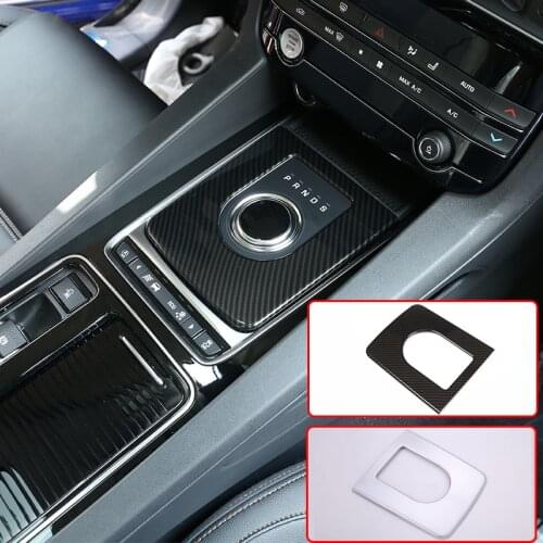 For Jaguar F-Pace X761 XE X760 XF X260 Car ABS Central Console Gear Shift Frame Cover Trim Carbon Fiber Accessories