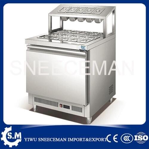 Stainless steel cold storeage working bench counter worktable machine cheese pizza salad cabinet machine
