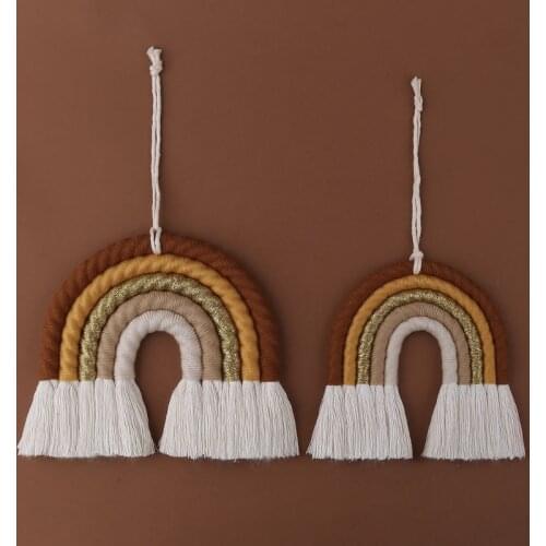 Nordic Handmade Weaving Ornament Rainbow Home Decoration Kids Room Wall Hanging Macrame Room Decor Nursery Decor Dropshipping