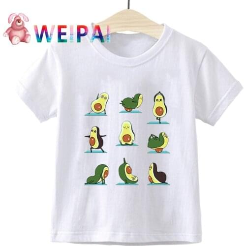 2020 New Korean Cute Avocado Vegan Child Boy T-shirts Kawaii Cartoon Toddler Tshirt Summer Small Fresh Harajuku Girl Tops Tumblr