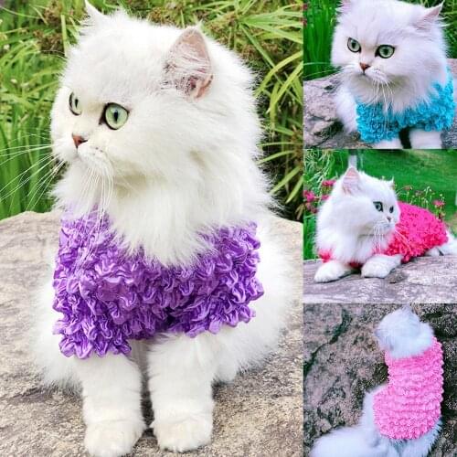 Creative Novelty Lady Style Party Net Red Vest Summer Thin Solid Color Dogs Cats Colorful Magic Shirts Pets Clothes Costume