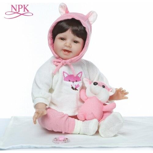 NPK 55cm soft Silicone Body Reborn Baby Doll Toy For Girl Newborn Princess Babies Bebe Accompanying Toy Birthday Gift