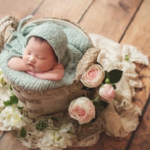 Don&Judy 2020 Newborn Blanket Backdrop Hollow Lace Cotton Background Cloth Blankets Newborn Photography Props Basket Filler