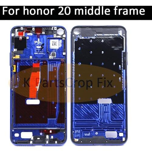 100% Original LCD Front Frame For Huawei Honor 20 Middle Frame cover case with Power Volume side Buttons Replacement parts