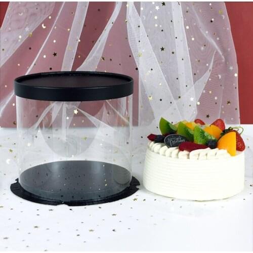 Transparent Round Cake Box 4/6inch Clear Dessert Gift Packaging Boxes Cake Container Wedding Party Birthday Cake Box Decorations