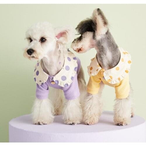 Dogs Bichon Dot Shirt Schnauzer Summer Sweet Dog Tshirts for Small Medium Cute Clothing French Bulldog Pet Dog Costumes