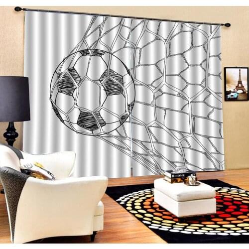 Blackout curtain sports ball curtains for bedroom Customized size Luxury Blackout 3D Window Curtains For Living Room