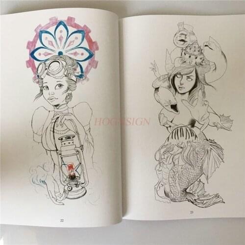 Tattoo Book Tattoos Books Cartoon Cute Tatoo Manuscript Line Human Animal Fashion Popular Small Picture Fresh Supplies Sale