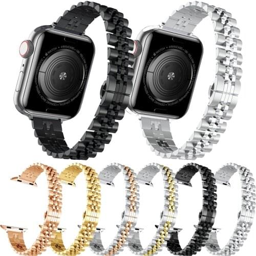 Slim Stainless Steel Women Band for Apple Watch 38mm 40mm 42mm 44mm Bracelet for iWatch SE Series 6/5/4/3/2/1 Watchbands