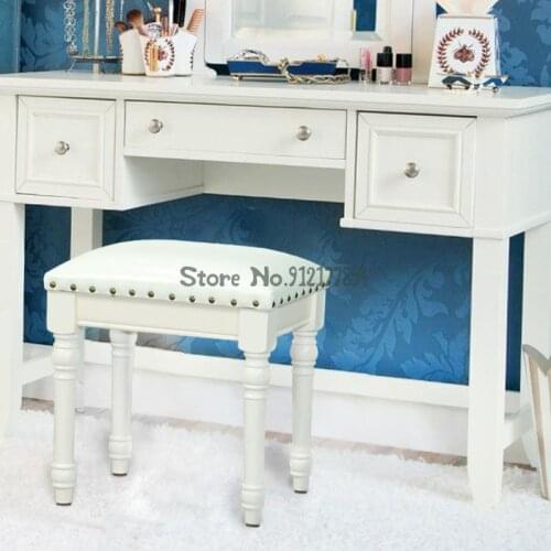 Dressing table stool European household net red simple modern bedroom solid wood white makeup stool Nordic ins chair