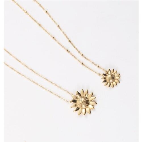 JOOLIM Jewelry Wholesale High End PVd Plated Flower Pendant Necklace stainless Steel Jewelry