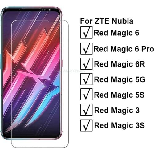 2-1PCS Tempered Glass For ZTE Nubia Red Magic 6R 6 Pro Protective Glass Screen Protector For ZTE Nubia Magic 5G 5S 3 3S Pelicula