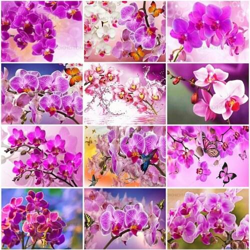 Zen Art 5D DIY Diamond Embroidery Orchid Full Square Rhinestone Mosaic Diamond Painting Flowers Cross Stitch Crafts Kit