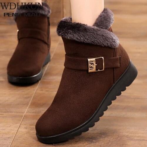 Winter Boots Women 2021 Thick Plush Warm Snow Boots Women Zipper Comfortable Outdoor Ankle Boots Casual Cotton Shoes