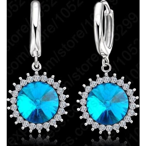 Earring Crystal Wedding Cubic Zirconia Earrings for Women 925 Sterling Silver Earings Fashion Jewelry Gift Wholesale