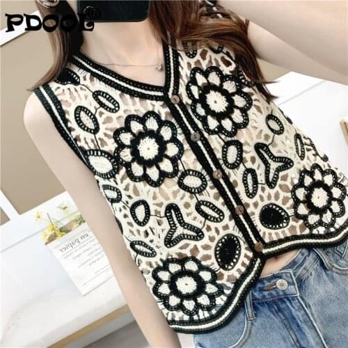 Sweater Vest Women Elegant Retro V-Neck Single Breasted Floral Female All Match Loose Ulazzang College Soft Harajuku Casual Fall