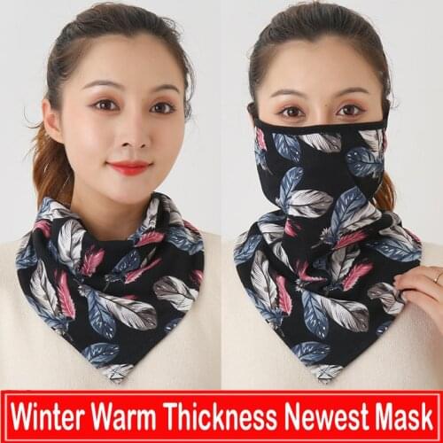 2020 Winter Warm Face Mask Scarf Women Cotton Print Ring Neck Scarves Men Reusable Outdoor Sport Riding Masks Foulard Bandana