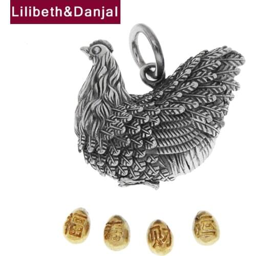 Zodiac Chicken Lays Golden Eggs Necklace Pendant 925 Sterling Silver Animal Vintage Fine Jewelry For Women Men 2021 Designer P09