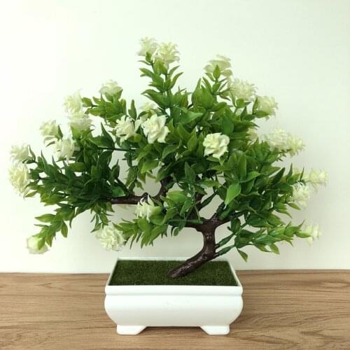 1 X Artificial 105*45mm Bonsai With Pot Fake Artificial Potted Rose Flowers Plants In Pot Outdoor Home Garden Decor Gift